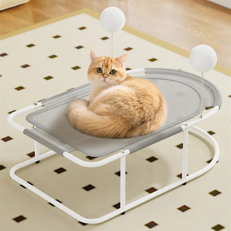 Large grey fabric pet kennel with breathable design for cats or small dogs