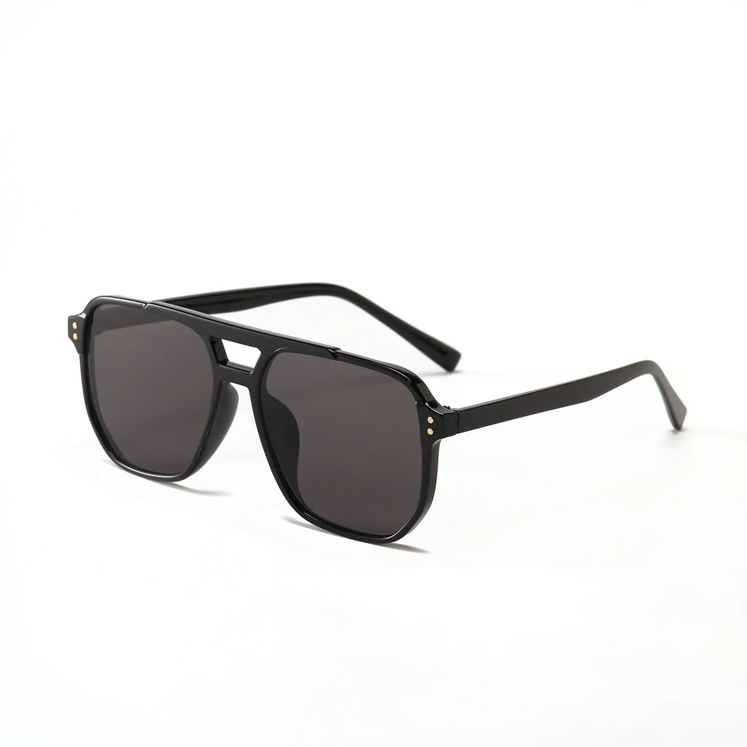 Women's square double beam fashion sunglasses with full frame design in multiple colour options