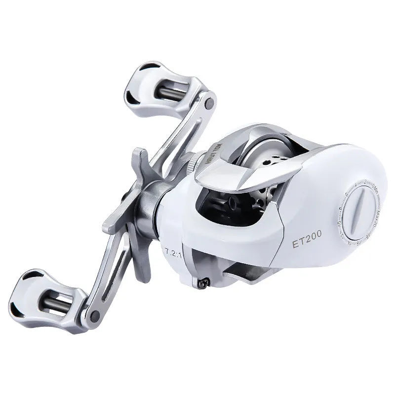 ET series micro bait casting fishing reel with compact drip wheel design for light line applications
