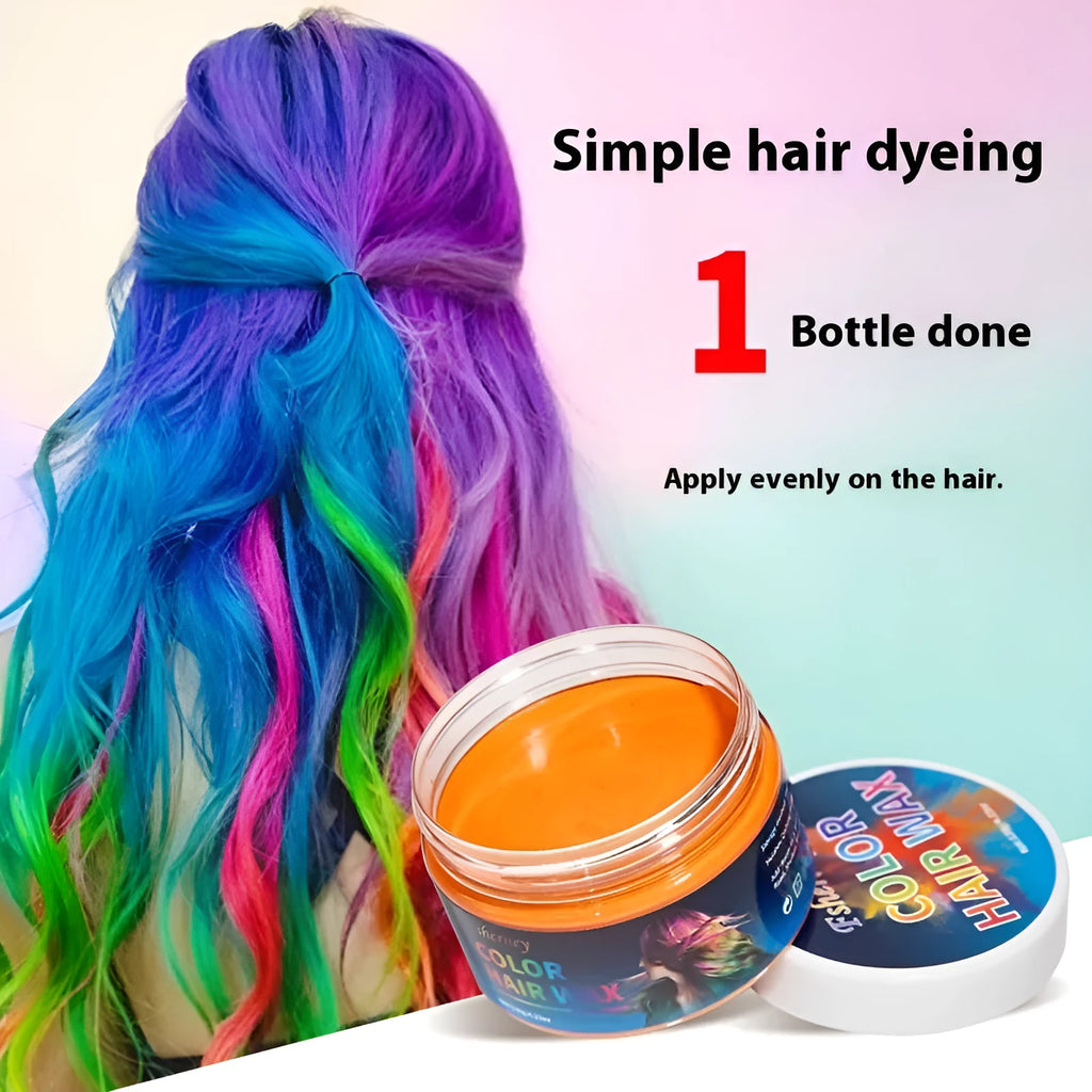 120g hair styling clay in multiple colours including blue, green, purple and rose red