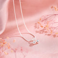 Silver cherry necklace on adjustable snake bone chain with S925 silver construction