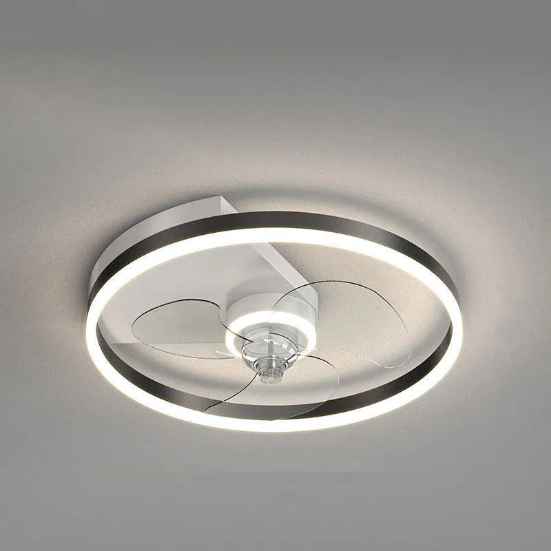 Modern Nordic style ceiling light with integrated fan for children's rooms, iron construction, LED illumination