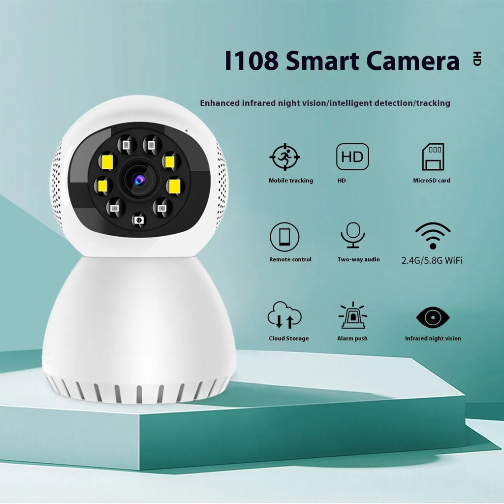 Dual-frequency wireless 1080p HD home security camera with bracket for wall mounting
