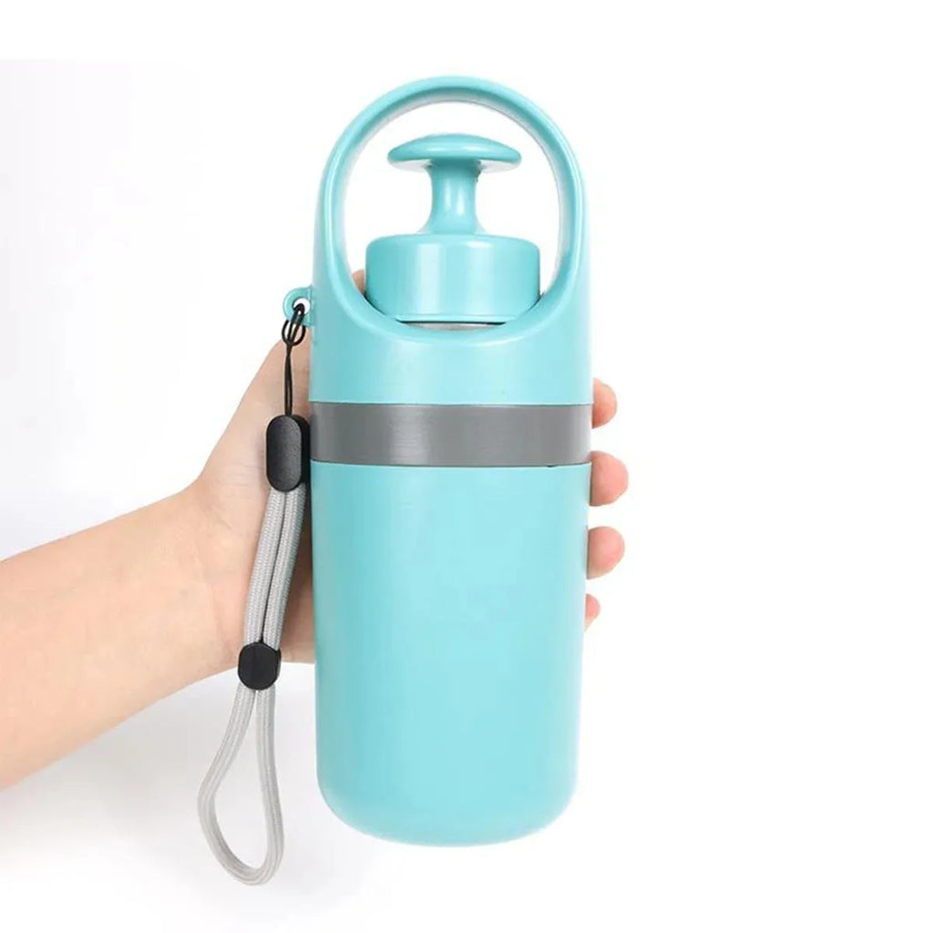 Blue and orange ABS plastic pet pooper scooper with claw design and integrated bag dispenser