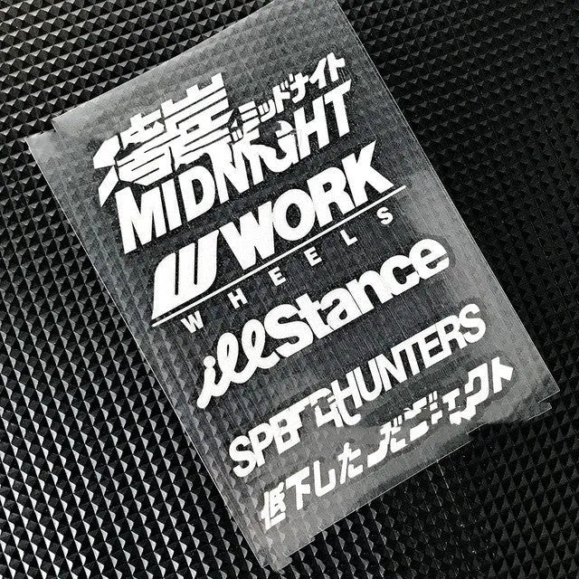 Reflective motorcycle bumper sticker on PET material measuring 16 cm by 11 cm