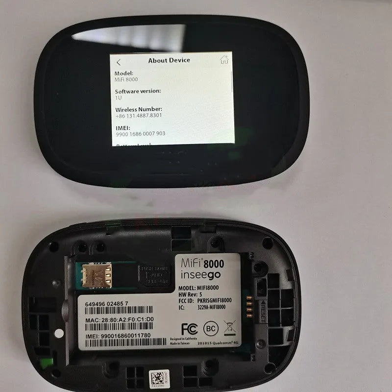 Black MiFi8000 dual core 4G portable wireless router with compact design