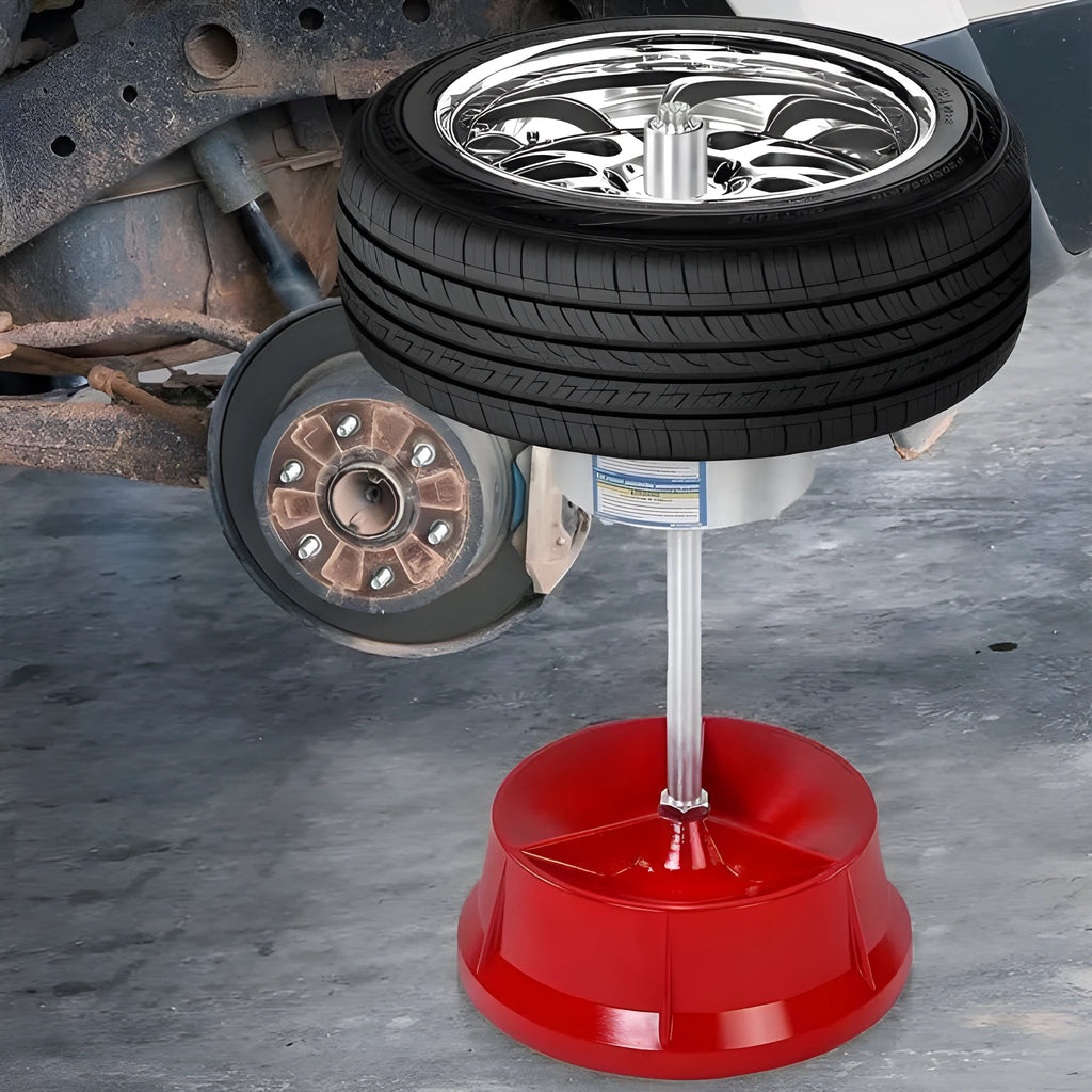 Portable aluminium hub balancer for car and truck tyres with bull's eye level and 11.5 inch base