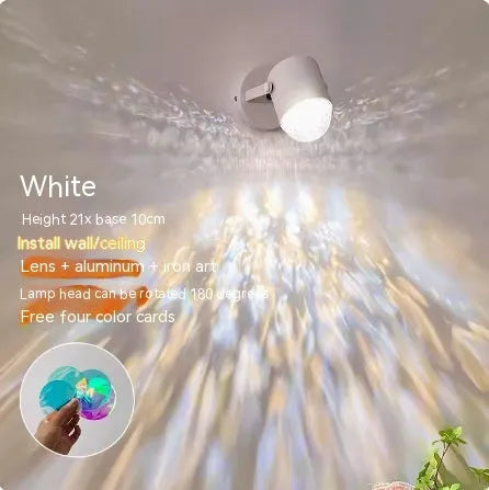 Dynamic water ripple ambience table lamp with light projection effects