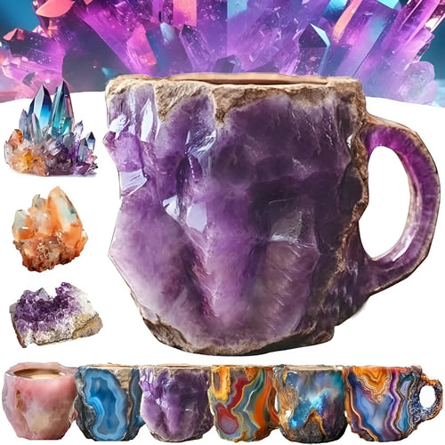 400ml mineral crystal resin coffee mug with handle in various colour options