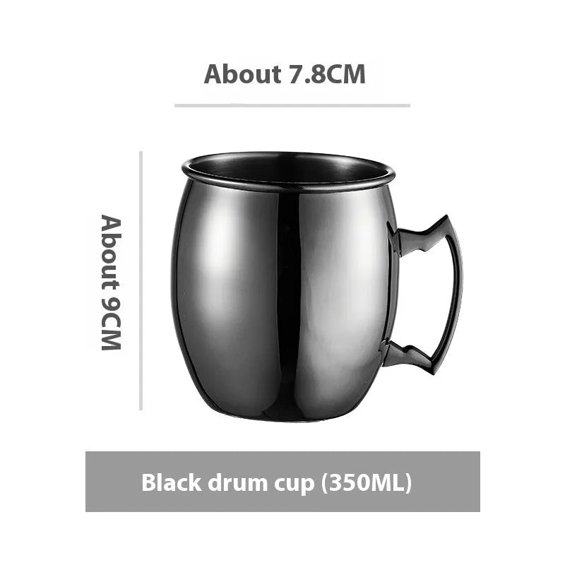 Stainless steel Moscow Mule cup with copper plating in hammer point style showing metallic finish.