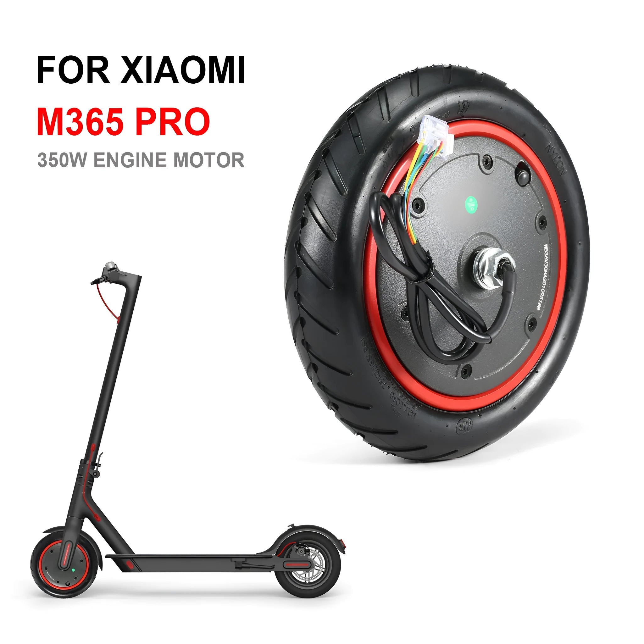 Black pneumatic tyre for an 8.5 inch electric scooter wheel, compatible with the Pro 350W model.
