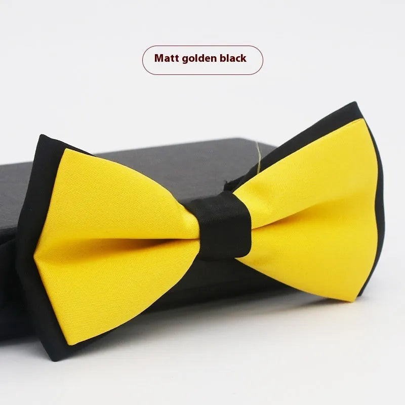 Solid colour formal bow tie with flat head design in polyester fabric