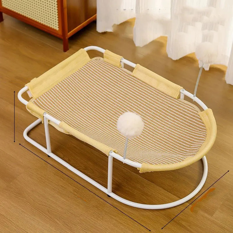Large grey fabric pet kennel with breathable design for cats or small dogs