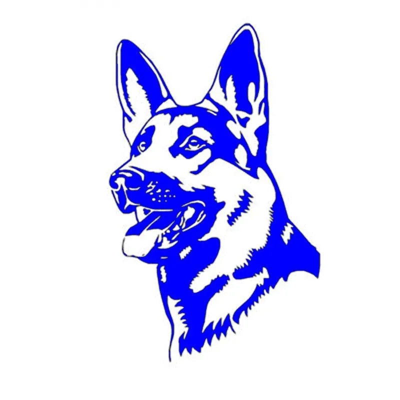 Reflective Alsace Shepherd dog bumper sticker showing detailed breed pattern