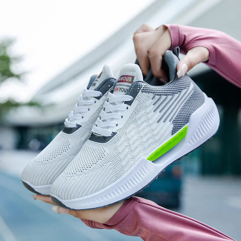 Men's blue casual sports mesh shoes with cloth upper and rounded toe design
