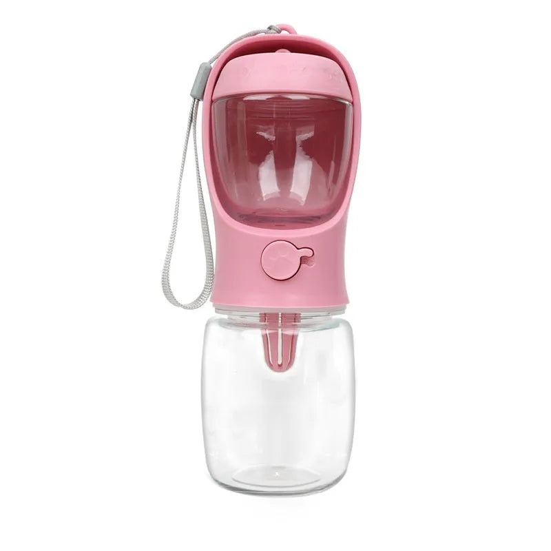 Blue dual-use portable dog water cup with split water grain design for outdoor hydration