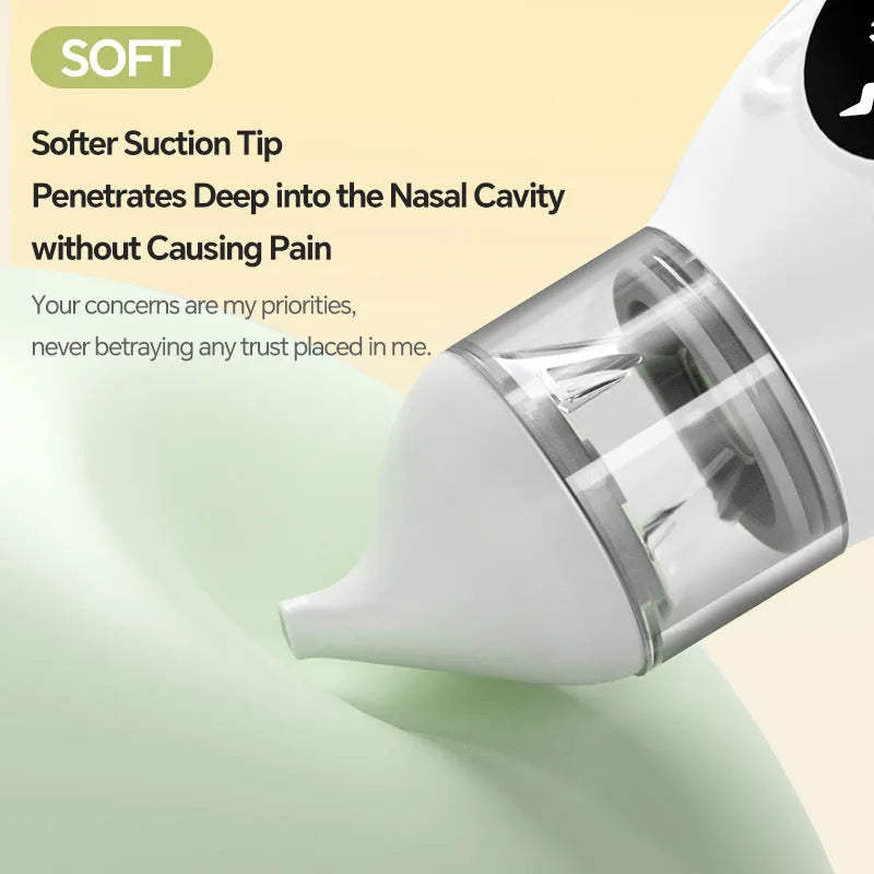 White electric silicone nasal aspirator for children with anti-backflow design