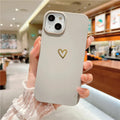 Soft grey silicone iPhone case with a simple hot stamping love cartoon design on the back.