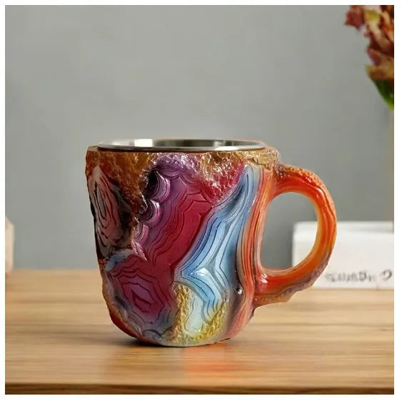 400ml mineral crystal resin coffee mug with handle in various colour options