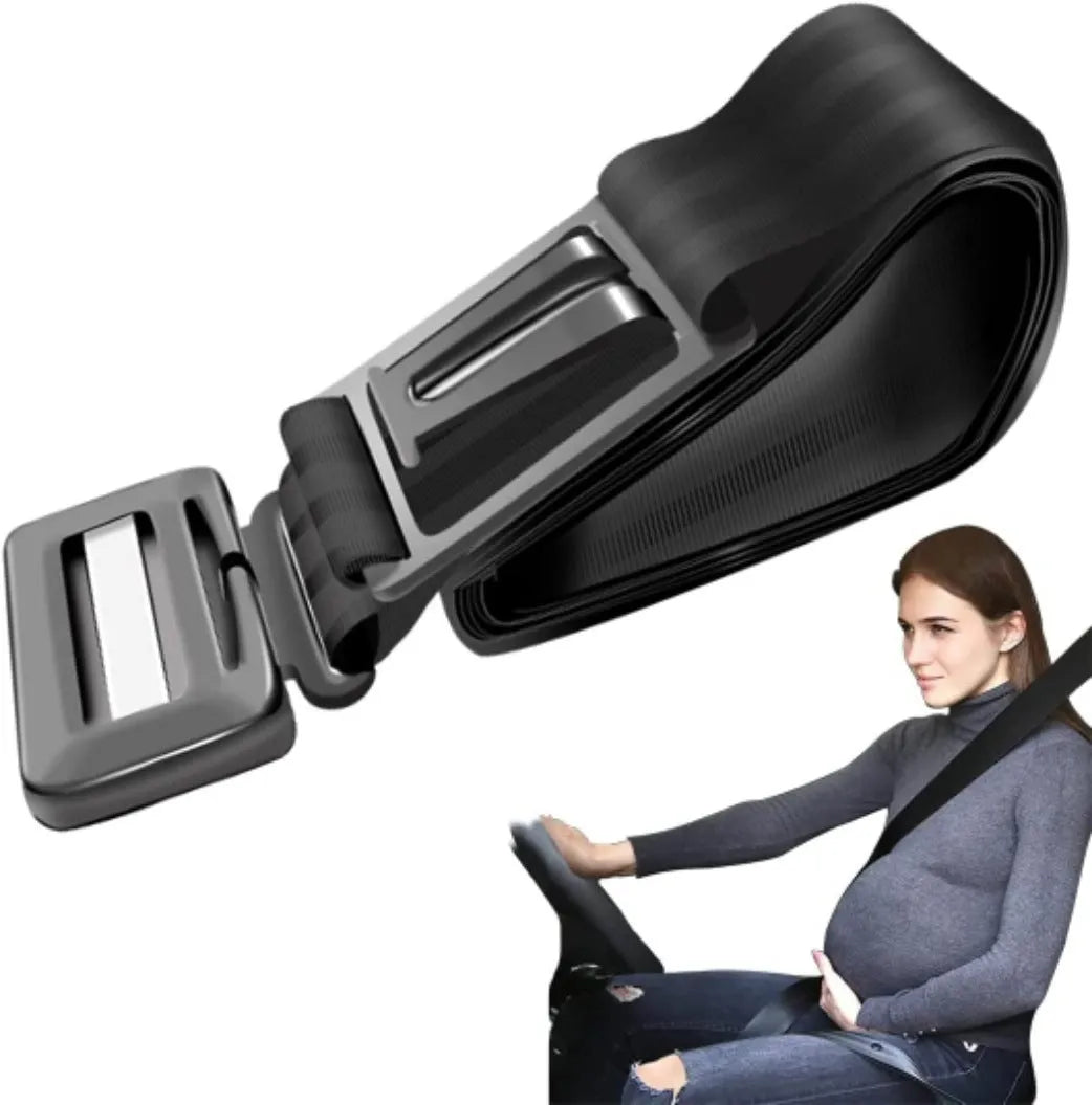 Maternity seat belt adjuster with ABS buckle for pregnant women, 175 cm adjustable polyester strap