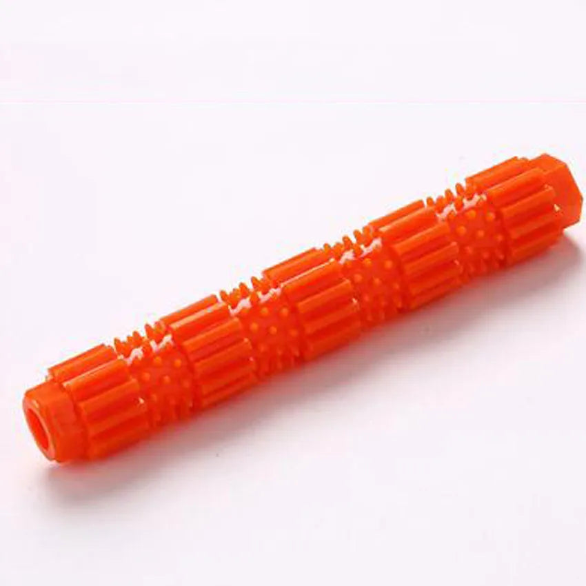 Green rubber dog chew toy with treat dispensing holes for aggressive chewers