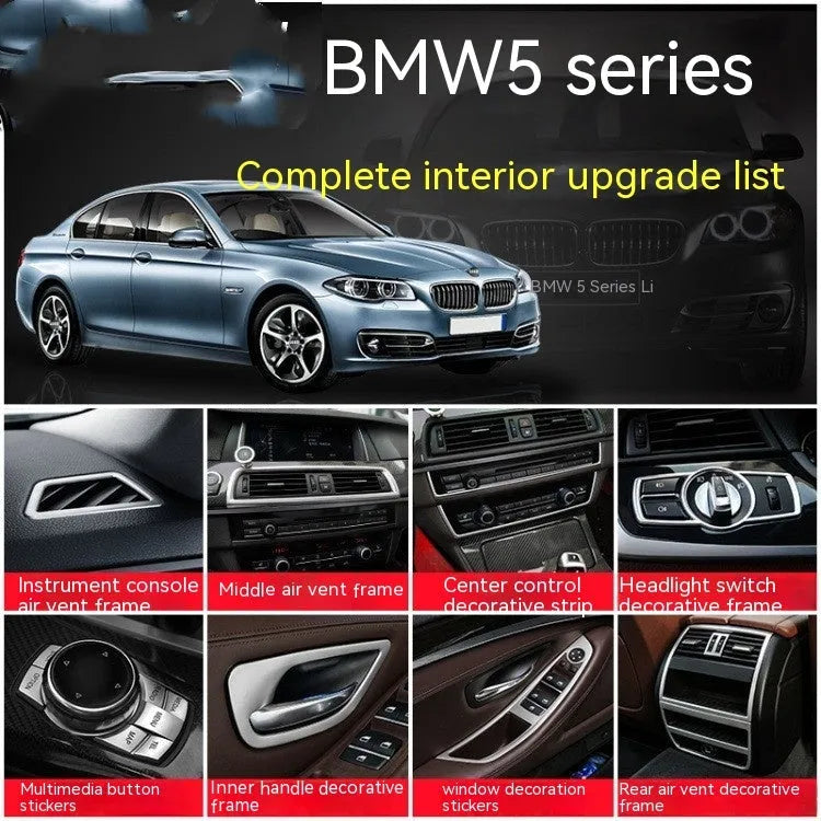 Set of four ABS and stainless steel decorative frames for BMW 5 Series F10 F18 interior door handles
