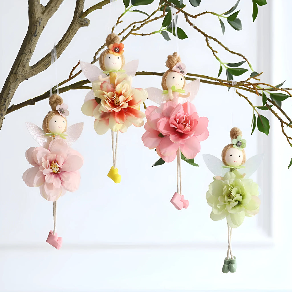 Cloth Easter pendant with elf and flower angel design in four colour options