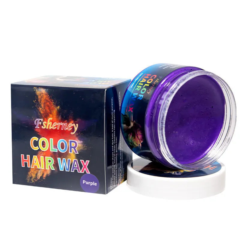 120g hair styling clay in multiple colours including blue, green, purple and rose red