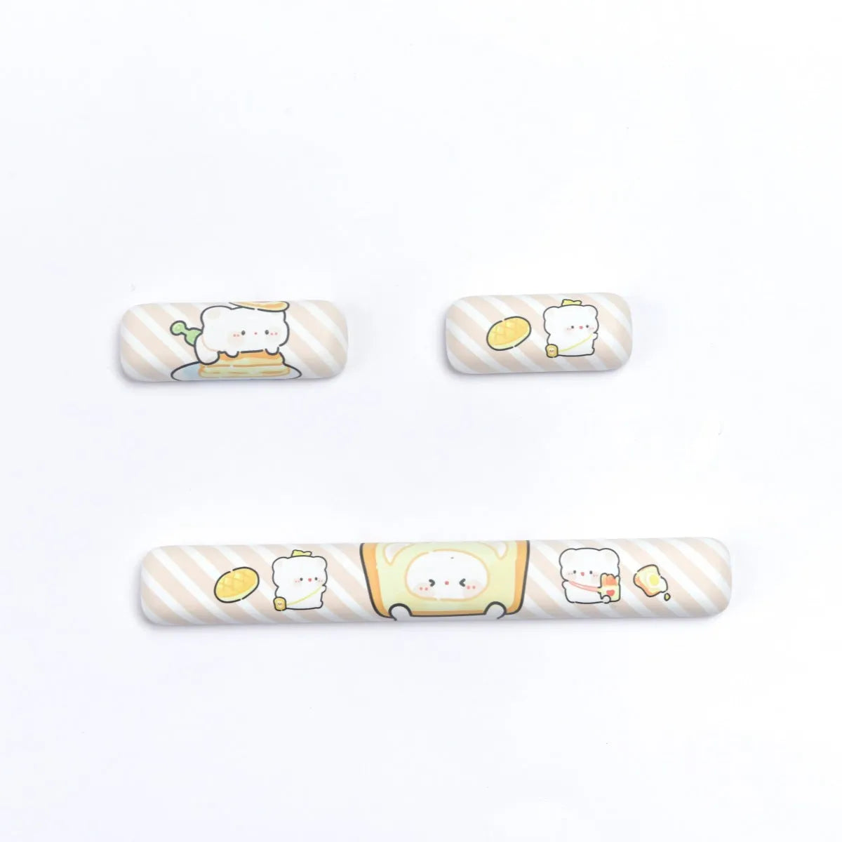 MOG PBT mechanical keyboard key caps with bread bear steamed bread designs, full 143+3 key set