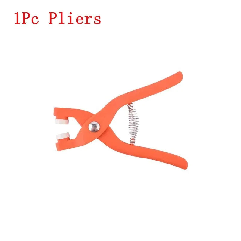 Square stainless steel five claw no sew button and application pliers for clothing