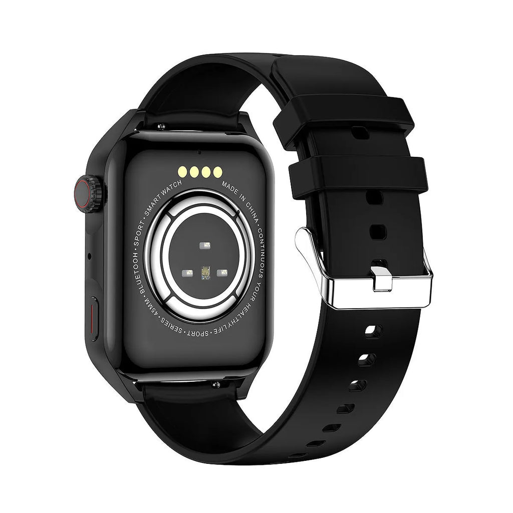 HD AMOLED smart watch with NFC on silicone strap showing multi-dial display
