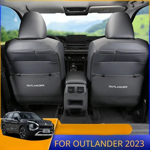 Three leather anti-kick pads for Mitsubishi Outlander Special car seats and console.