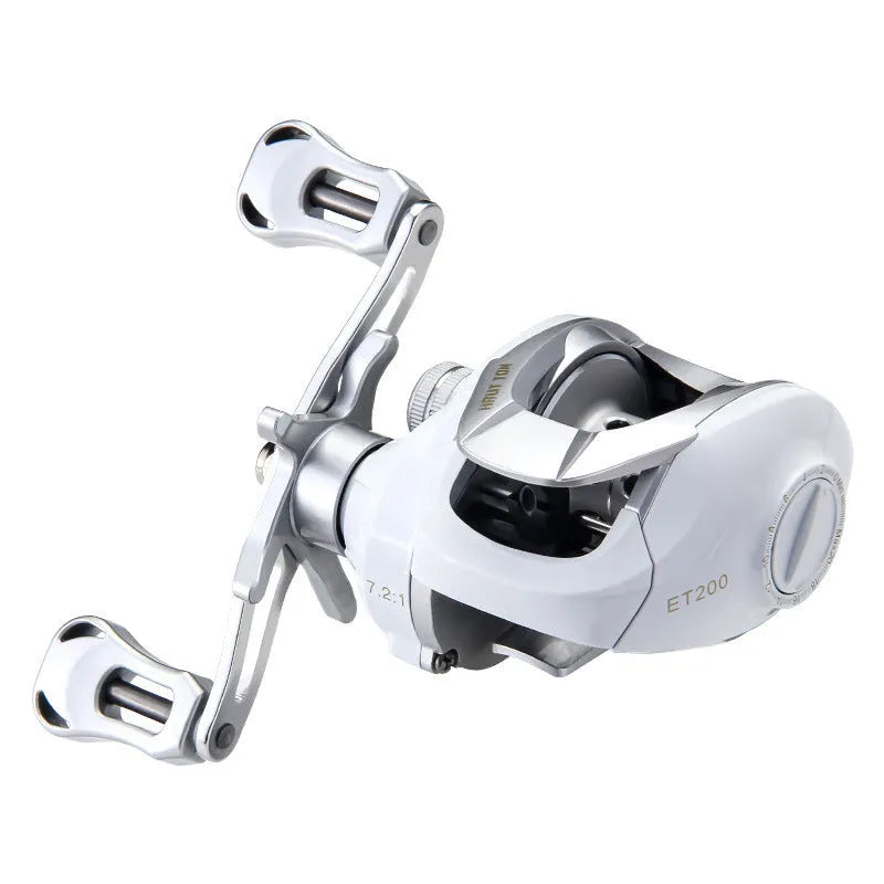 ET series micro bait casting fishing reel with compact drip wheel design for light line applications