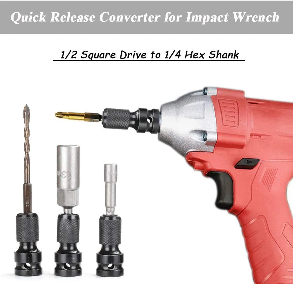 No. 45 steel telescopic scaling bit holder with hexagonal handle for electric wrenches.