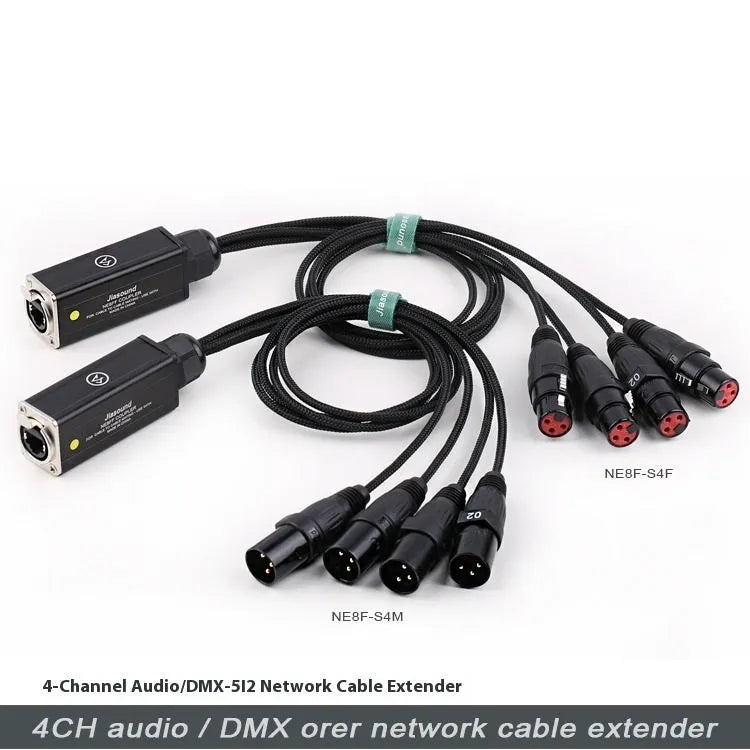 Black CAT6 RJ45 to NE8FF female network extension cable on a white background.