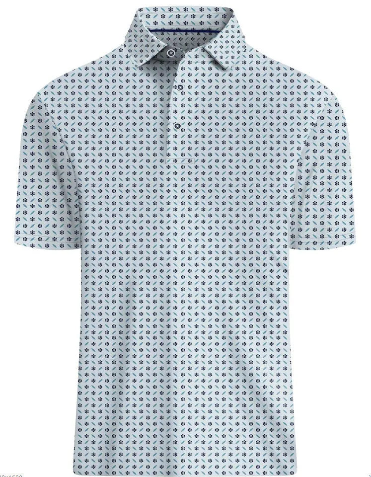Men's short sleeve mesh T-shirt with 3D printing pattern and zipper decorations