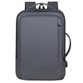Large black business backpack with curved shoulder strap and waterproof Oxford cloth construction