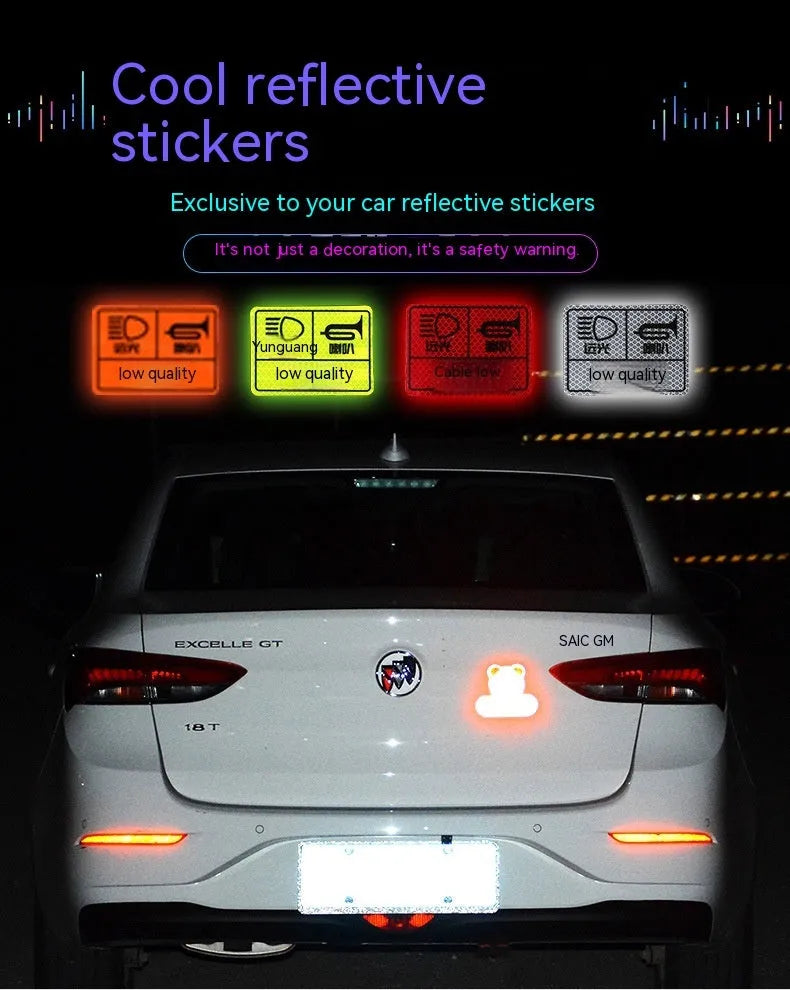 Bicycle reflective safety sticker with geometric grid pattern measuring 11.5 x 21cm