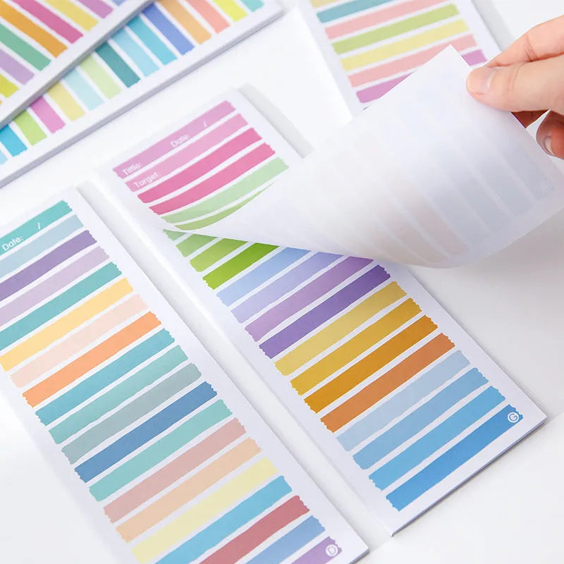 Simple Ins Wind super long clause colour student notepad with cartoon cover and plastic storage box