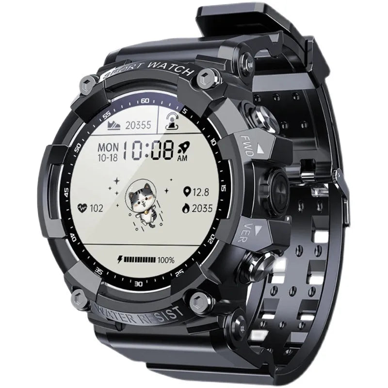 ATTACK 3 IP67 waterproof smart Bluetooth sports watch in black, pink, or white with round dial and health monitoring features