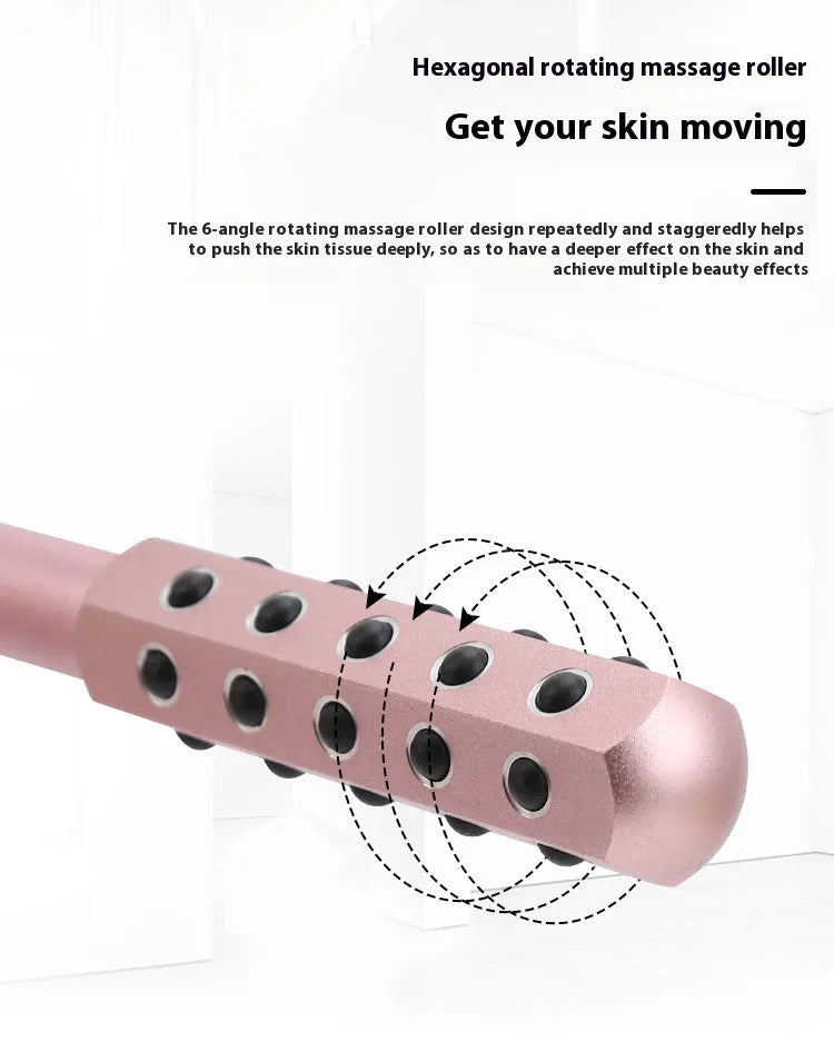 Purple Germanium particle facial massage roller with 24 grains for eye and facial beauty treatment