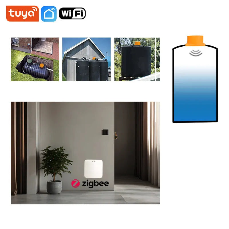 Wireless fluid level monitor sensor for remote water and oil tank measurement with smartphone app control