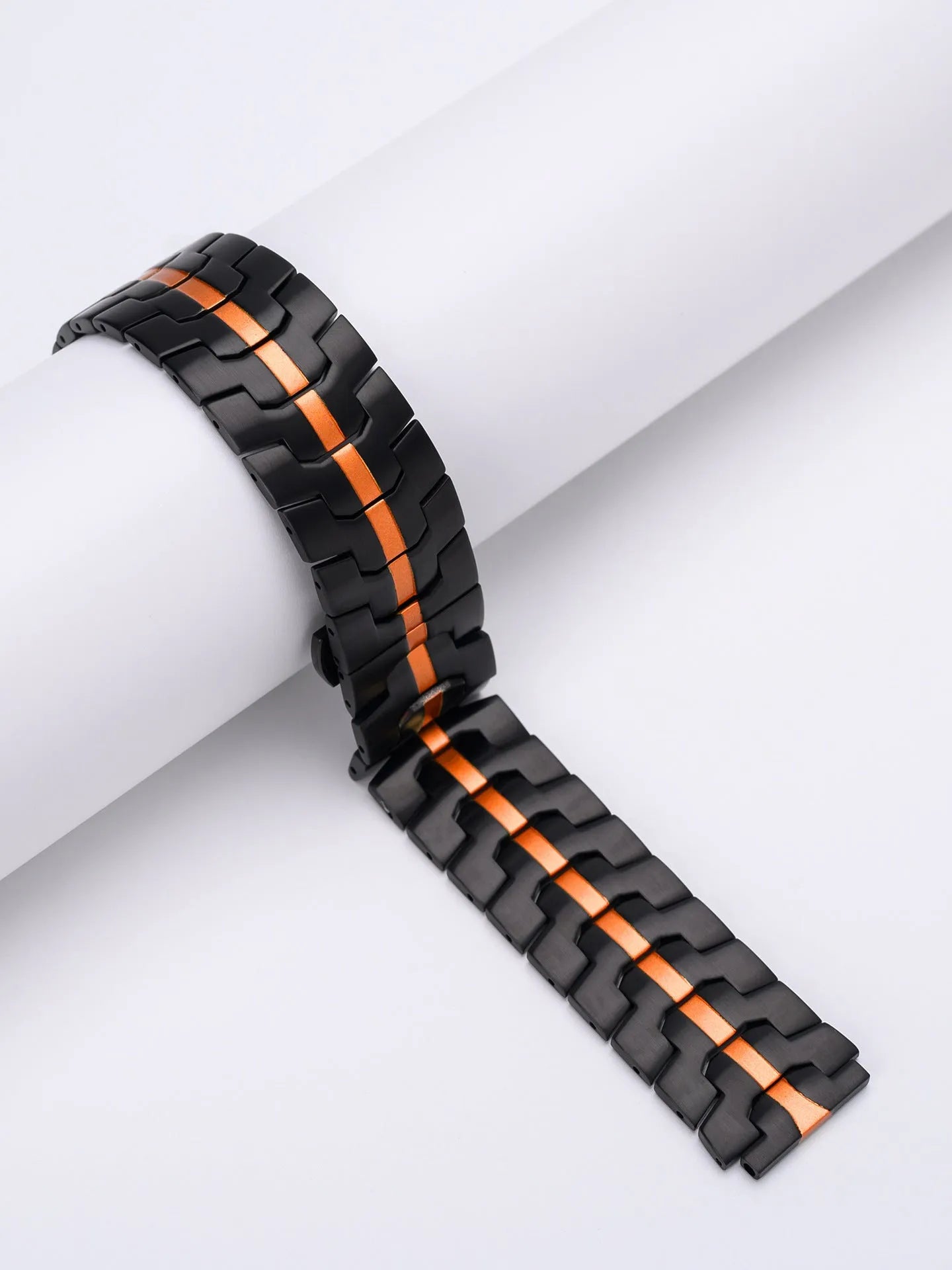 Stainless steel watch strap for Samsung Galaxy Watch in silver and black colours, showing 20mm and 22mm size options.