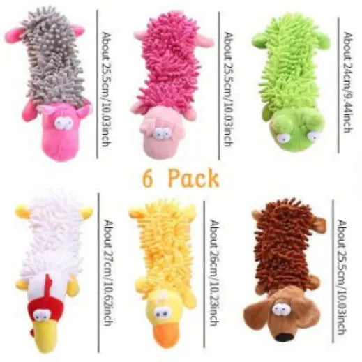 Plush microfiber horse molar dog toy in six animal colour variations