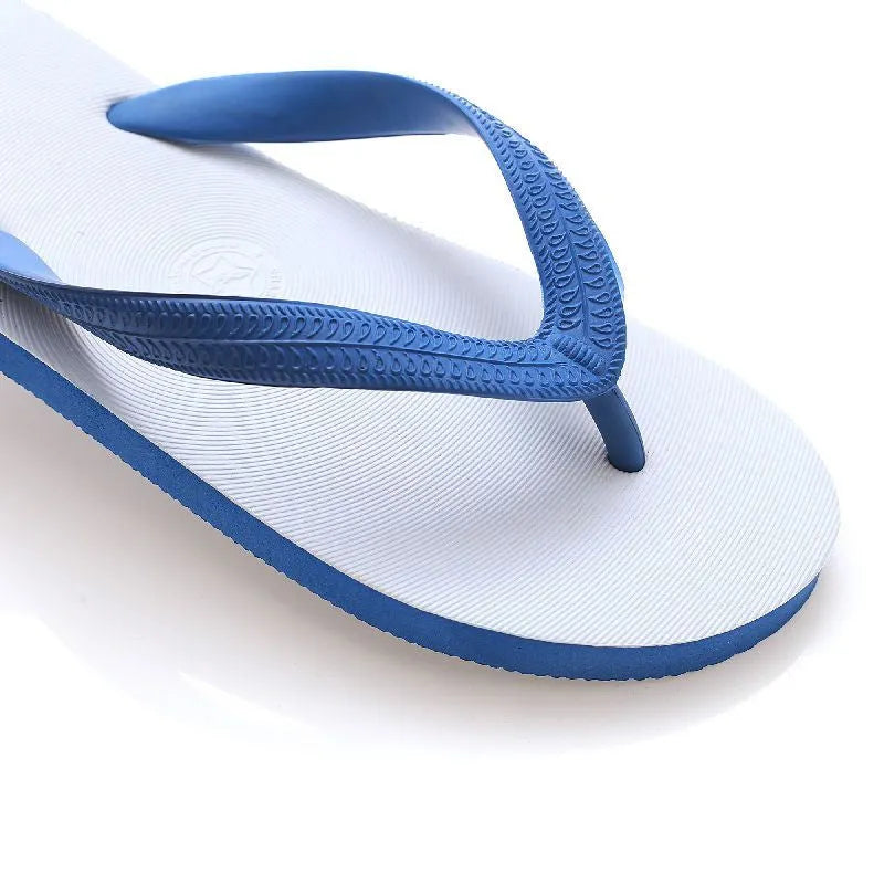 Casual rubber flip-flop with fish label on non-slip sole, shown in green colour.