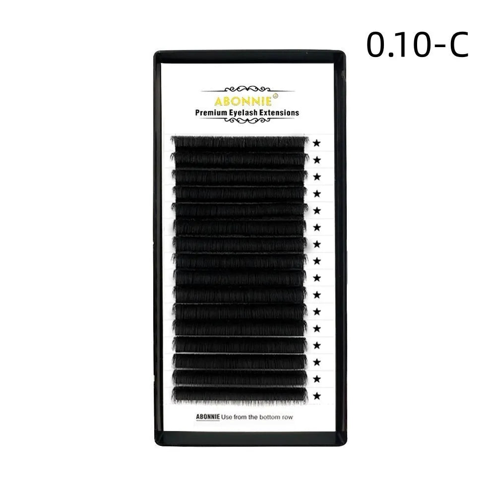 16-row dense false eyelashes made from mink hair on a matte wool band, showing length options from 8mm to 18mm.