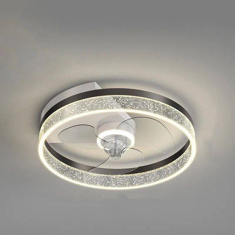 Modern Nordic style ceiling light with integrated fan for children's rooms, iron construction, LED illumination