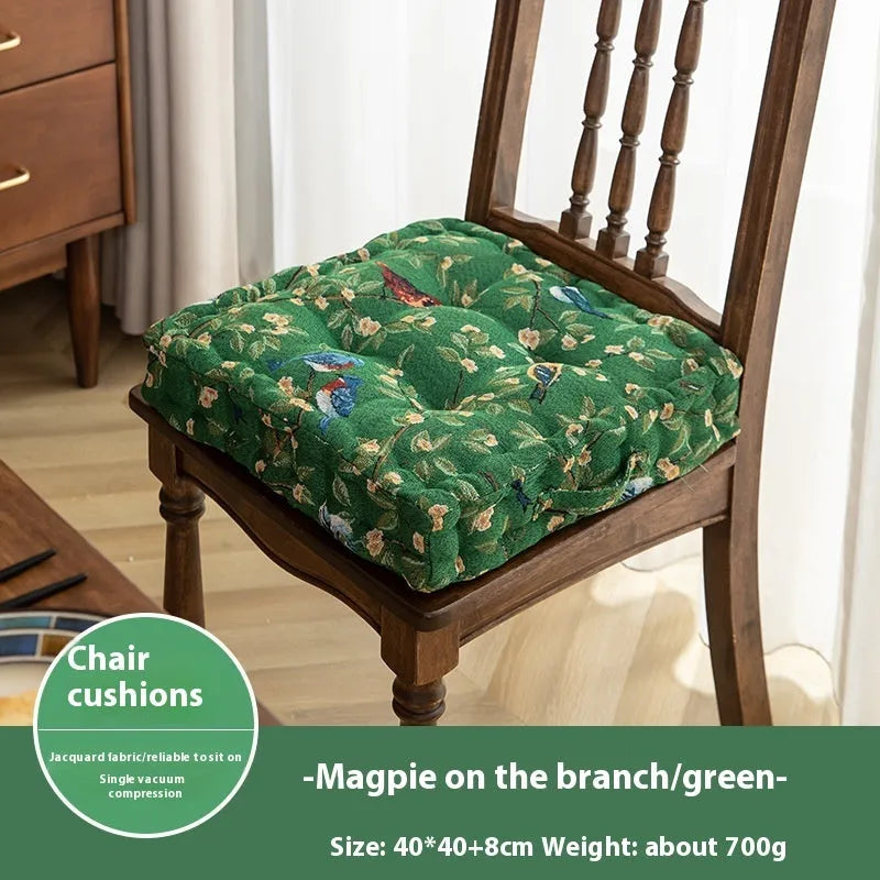 American dining chair back cushion 40×40×8cm thick with plant pattern