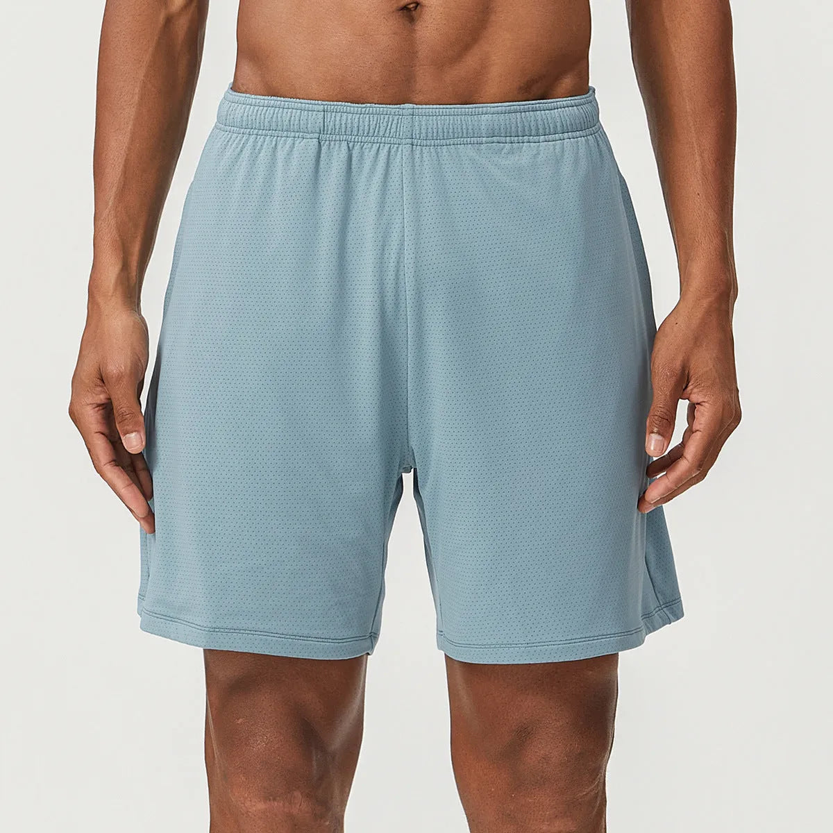 Men's quick-drying double-layer running shorts in multiple colours with mid-waist design for gym workouts