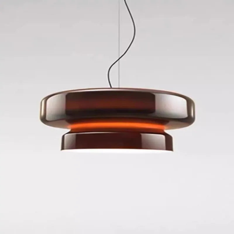 Modern glass chandelier in milky white, purple, green or brown colours for restaurant and bedroom lighting